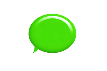 Glossy green speech bubble on a transparent background vector, representing communication, messaging, and modern digital interaction
