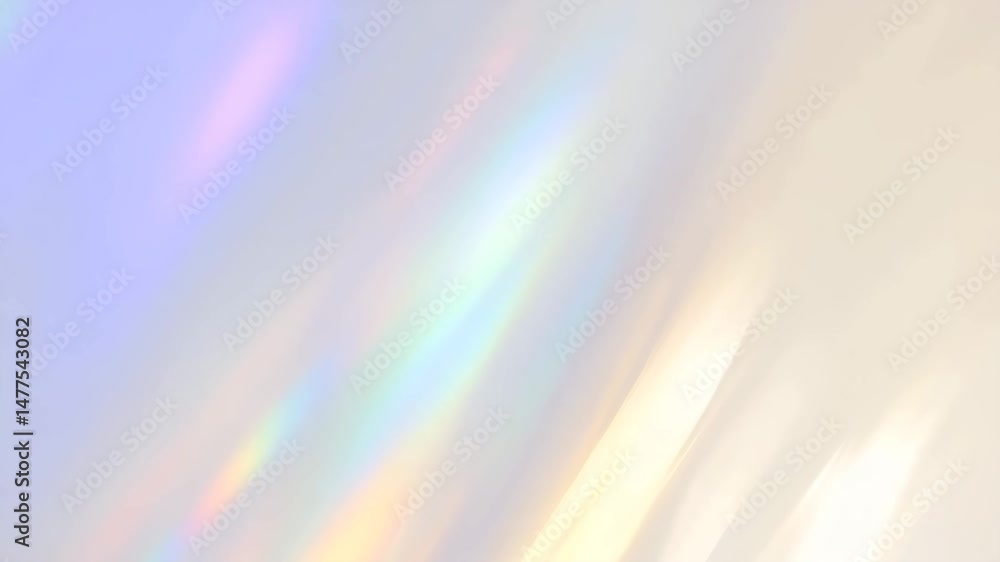 Poster diffraction of rainbow light generating vibrant, shifting patterns across pristine white background,