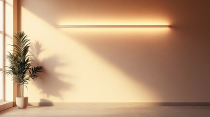 Simple, sun-drenched minimalist room