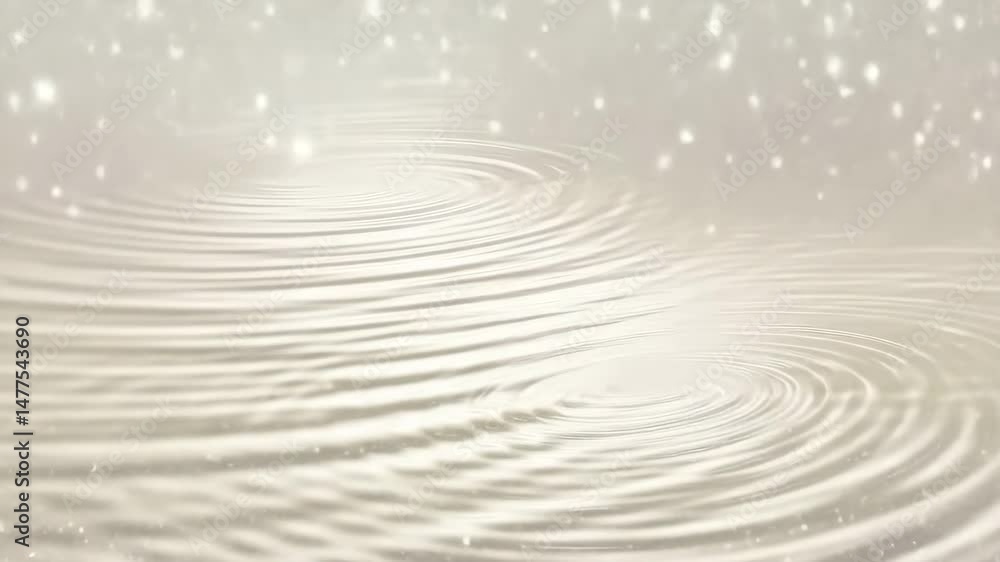 Poster pearlescent ripples expand gracefully on a liquid surface, creating mesmerizing concentric circles a