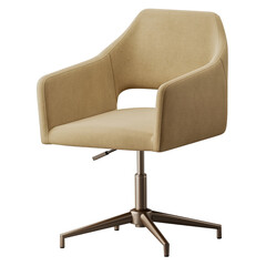 A tan chair with a back and a seat