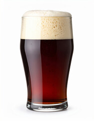 glass of dark beer isolated on white
