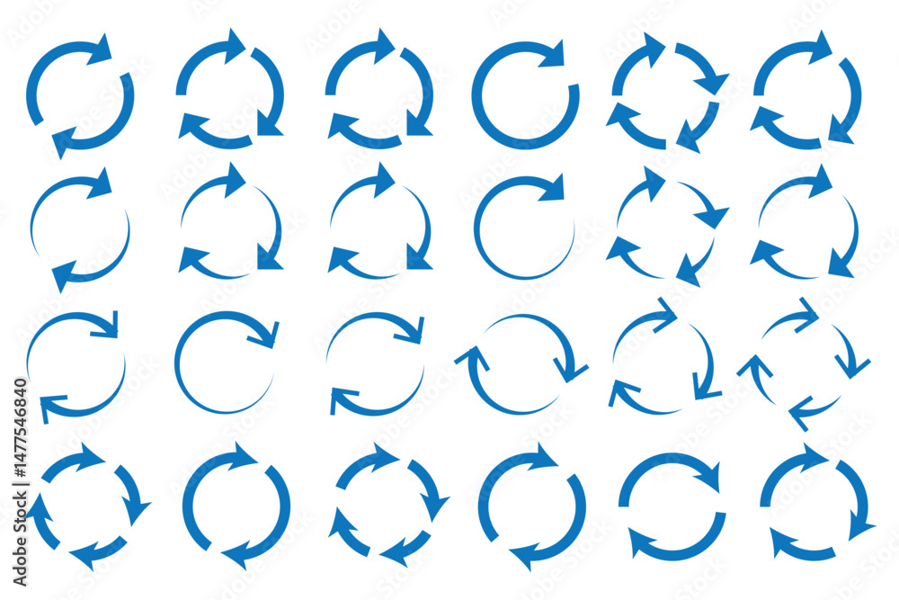 Poster circle arrow icon set. circular arrow icon, refresh, reload arrow icon symbol sign, vector illustrat