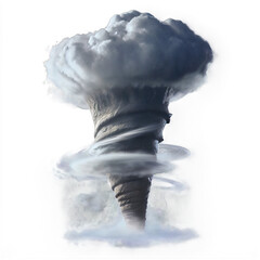 Swirling Tornado Formation: A Powerful Display of Nature's Force - Isolated on Transparent Background PNG
