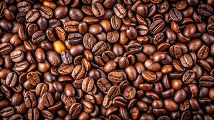 Fototapeta premium Aromatic Roasted Coffee Beans A Rich, Dark, and Abundant Harvest Ready for Brewing