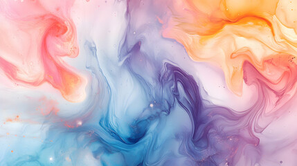 Colorful Abstract Swirls of Paint Blending Together in Motion