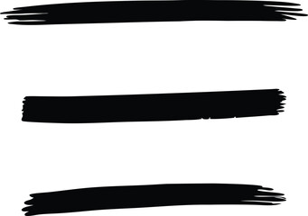 set of brush strokes on white, Black brush strokes vector illustration, abstract grunge texture on white background. 