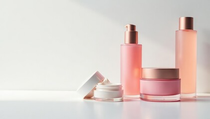 Luxury skincare products on pristine white background, spa, white