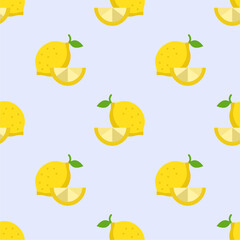 Seamless pattern with cute lemon.