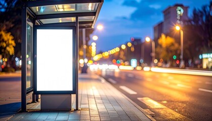 White Billboard in City - Billboard near Road in Metropolis - Highway Ad Background for Mockup and Placement for Advertisement - Vertical Blank Poster Whitebox Template