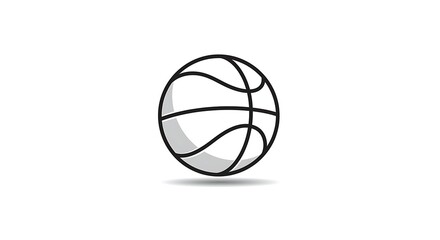 Isolated Basketball Ball Illustration with Shadow on White Background for Sport