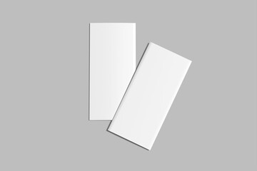 realistic tri fold brochure blank mock up. Open and closed booklet template	