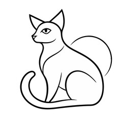 Obraz premium Abstract Cat Zenart Coloring Page | Relaxing Line Art for Mindful Creativity