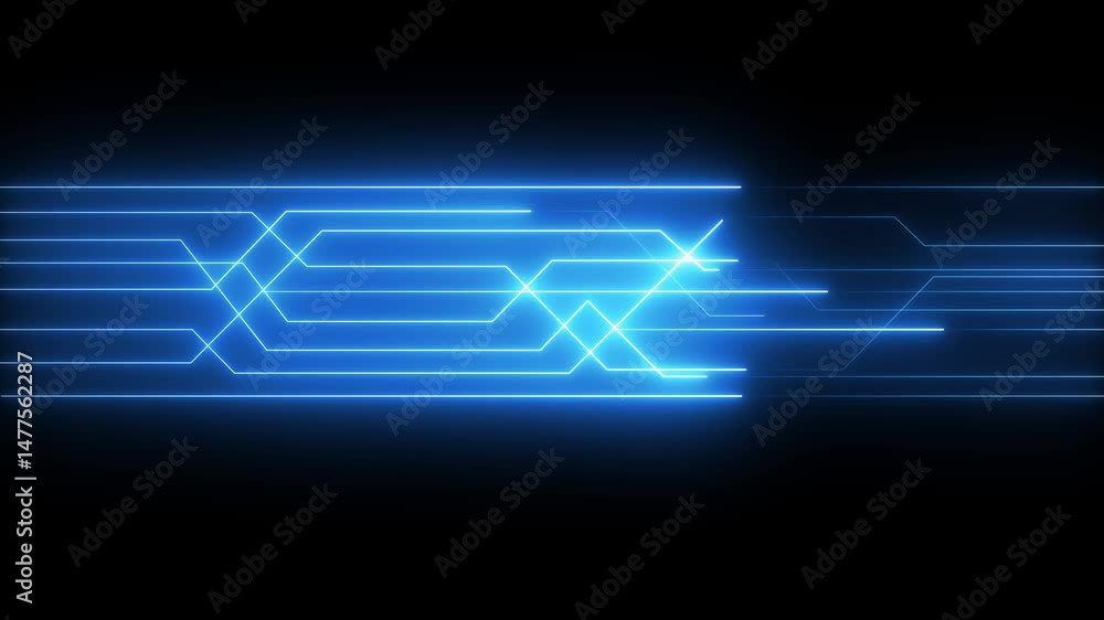 Poster digital circuit network technology internet data space background. digital data moving on circuit bo