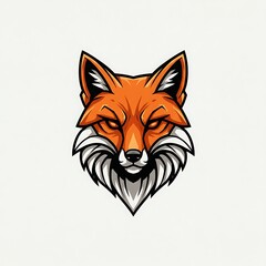 Obraz premium Stylish Fox Head Design with Orange Fur and White Markings