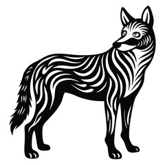 Dingo silhouette line art vector illustration