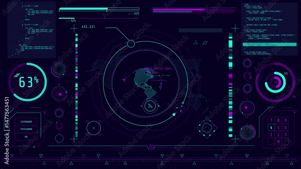 Poster animated high-tech display with satellite location tracking
