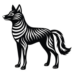 Dingo silhouette line art vector illustration