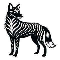Dingo silhouette line art vector illustration