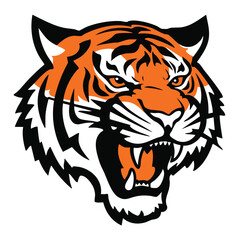 A bold and powerful tiger logo design featuring a fierce tiger head or full-body illustration, symbolizing strength, courage, and leadership. Perfect for sports teams, adventure brands, wildlife organ