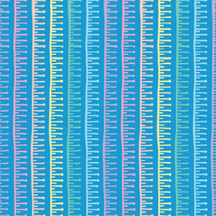 Seamless vector pattern of lines and dots. Colorful abstract doodle illustration background