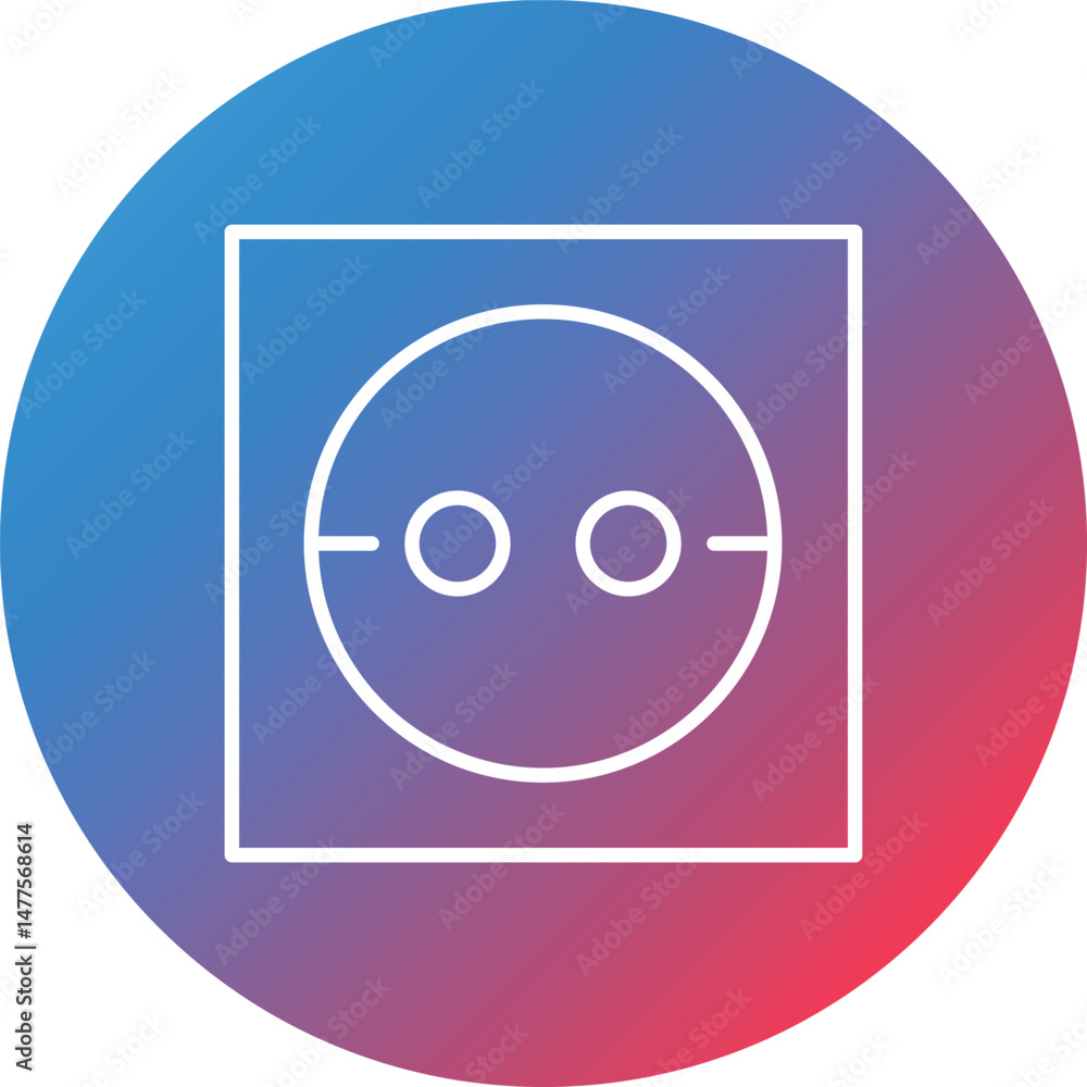 Poster socket line gradient circle background icon