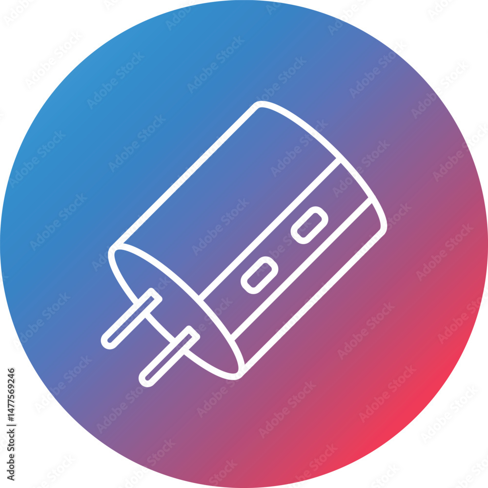 Poster capacitor line gradient circle background icon