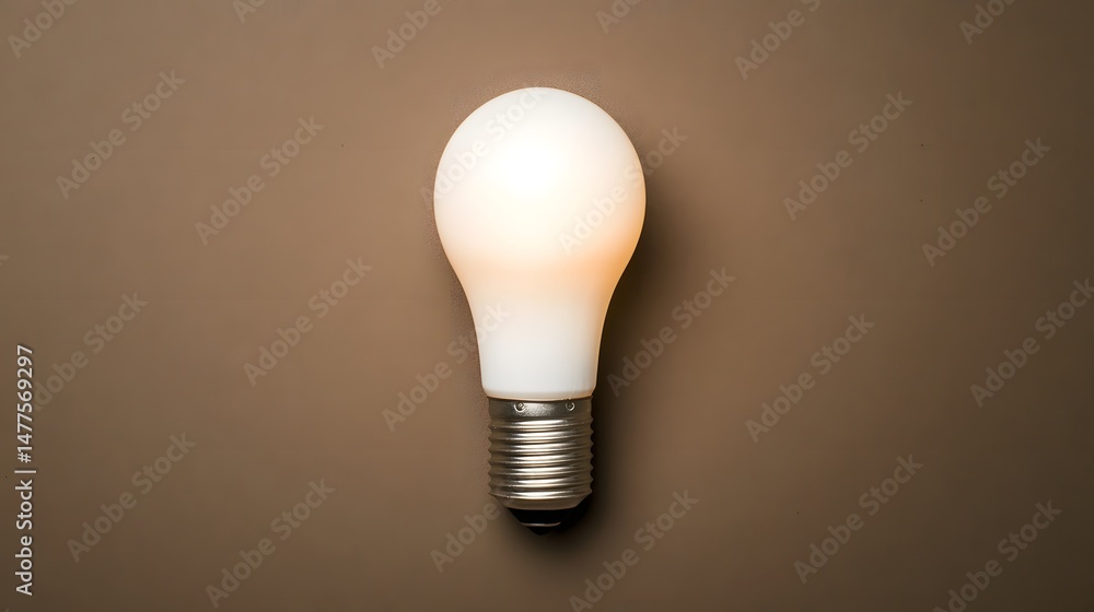Poster illuminating idea in a simple light bulb