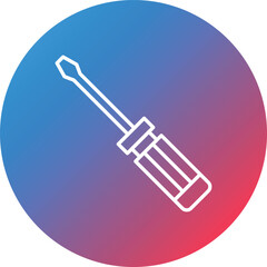 Screw Driver Line Gradient Circle Background Icon