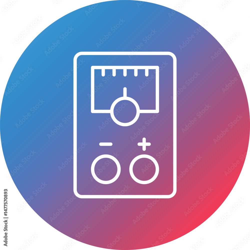 Poster voltmeter line gradient circle background icon