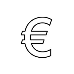 Euro currency symbol in minimalist outline design  