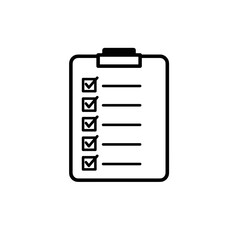Checklist with checkmarks on a clipboard