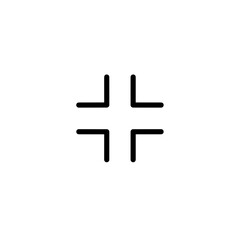 Obraz premium Minimal black plus sign symbol on white background for transport concepts 