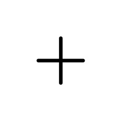 Minimalistic black plus sign on white background representing transport  
