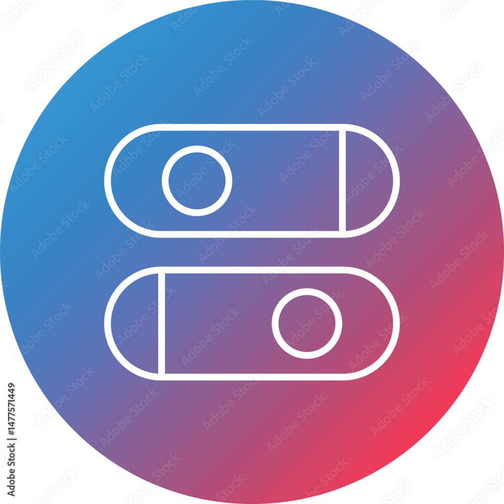 Poster switch line gradient circle background icon