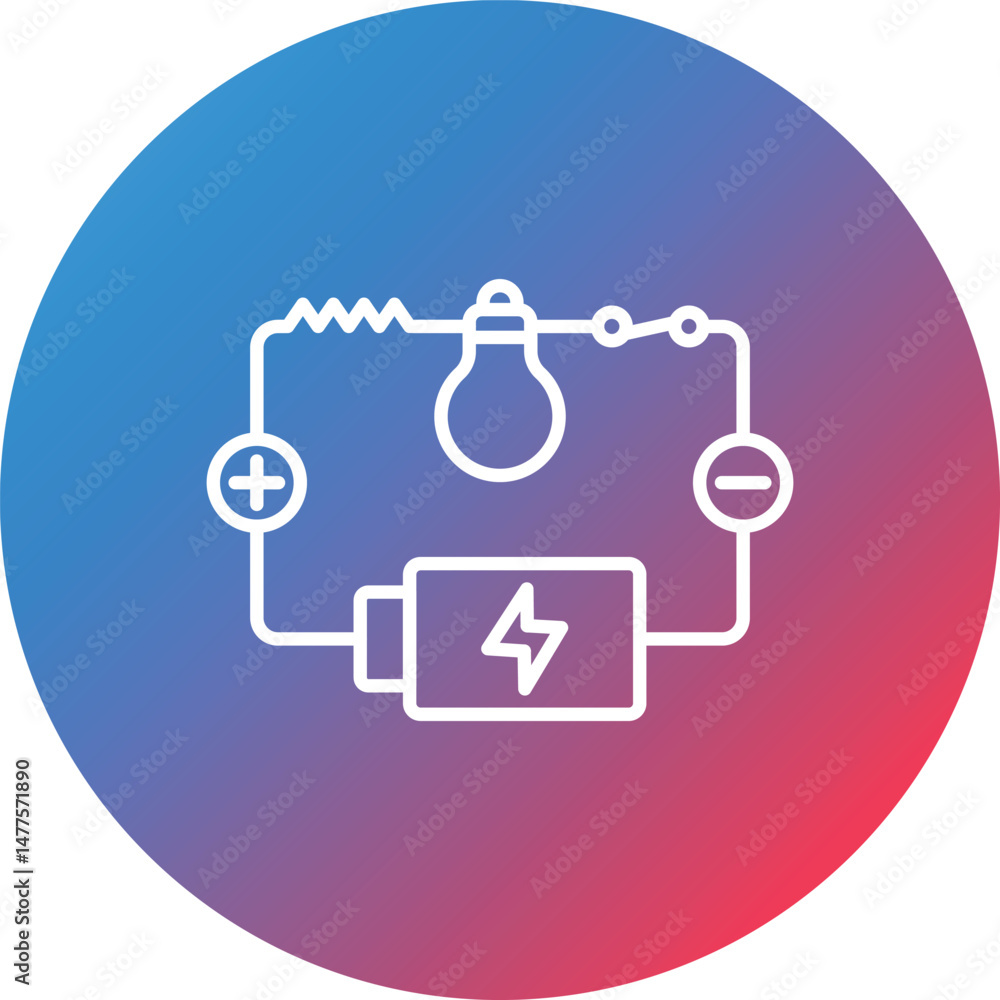 Poster circuit line gradient circle background icon
