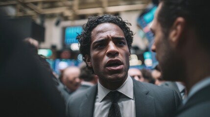 Intense Discussion Among Finance Professionals on Wall Street Amid Trading Halt and Market Uncertainty