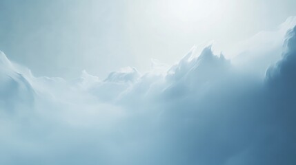 Gentle frost texture on pale blue background with glowing icy effects and layered cold haze