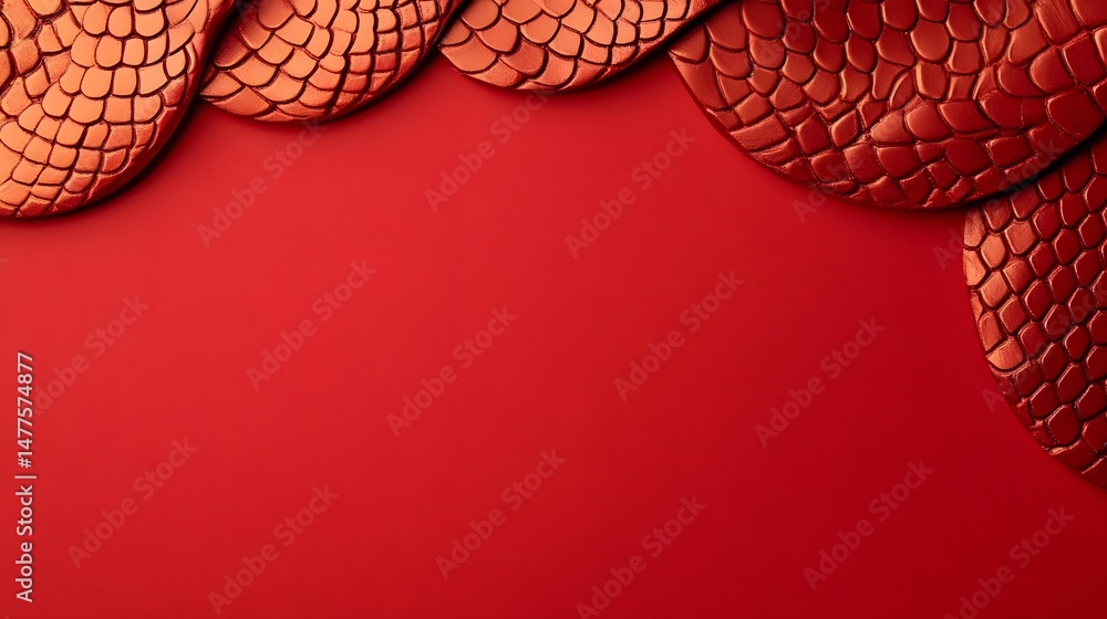 Poster vibrant red snake scale pattern background