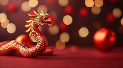 Fototapeta premium Ornate Chinese dragon sculpture for New Year