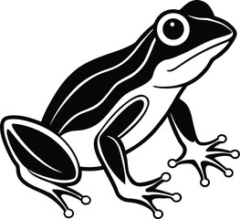 Frog Silhouette Vector Illustration In White Background