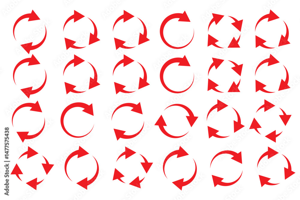 Poster refresh vector icon set black filled and outlined style. refresh, restart or reload vector symbol.