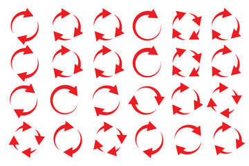 Refresh vector icon set black filled and outlined style. refresh, restart or reload vector symbol.