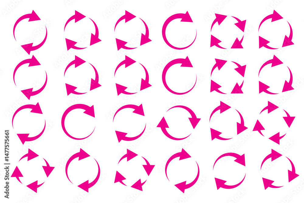 Poster refresh vector icon set black filled and outlined style. refresh, restart or reload vector symbol.