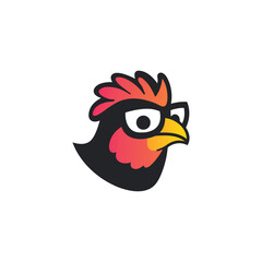 Smart Rooster Clever Chicken Logo Design Ideas