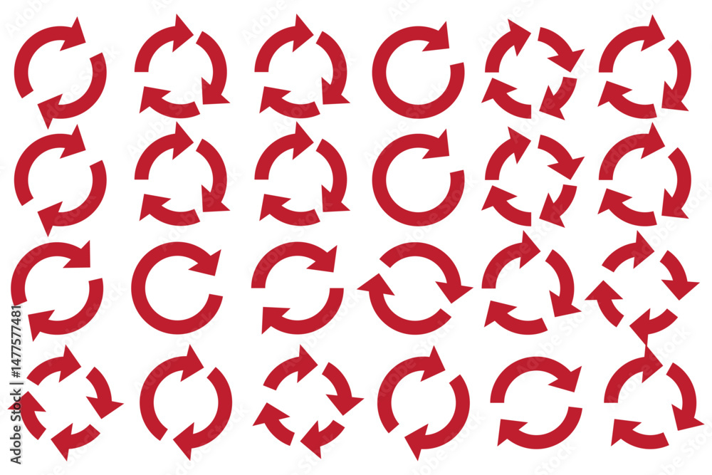 Poster refresh vector icon set black filled and outlined style. refresh, restart or reload vector symbol.