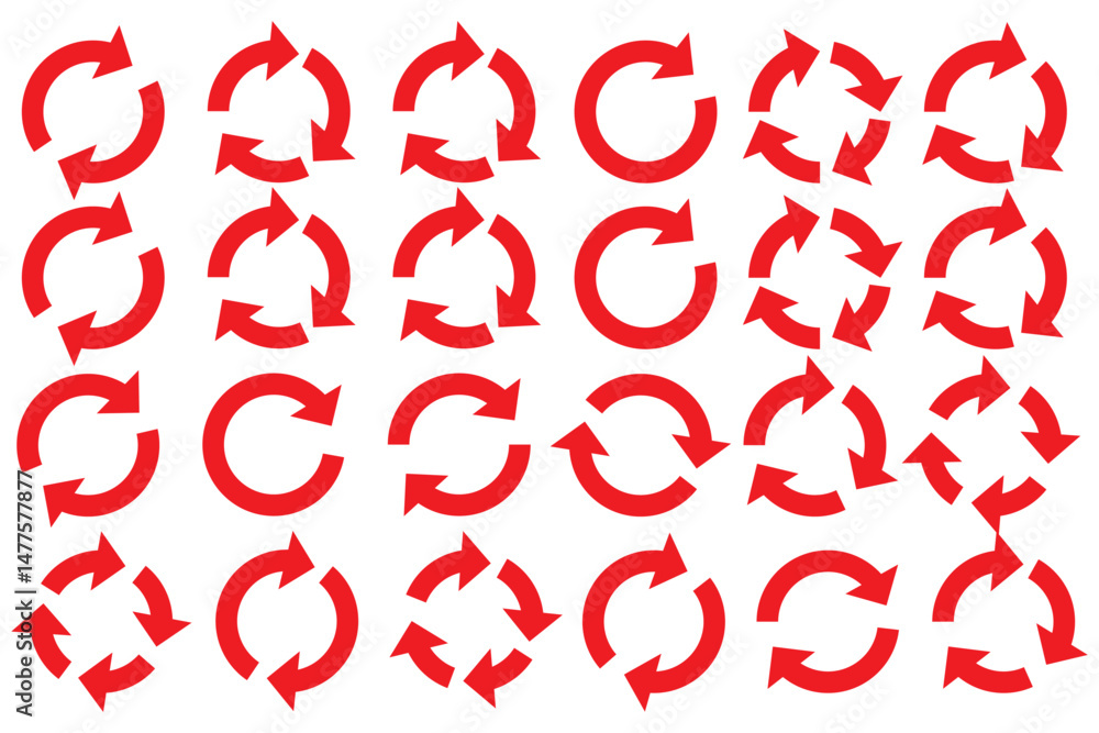 Poster refresh vector icon set black filled and outlined style. refresh, restart or reload vector symbol.