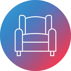 Cinema Sofa Line Gradient Circle Background Icon