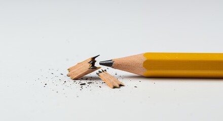 Obraz premium Broken pencil with shavings