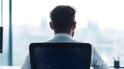 Man adjusting his posture in an office chair for better back support.